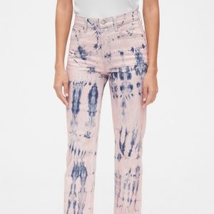 Gap High Rise Tie-Dye Cheeky Straight Jeans